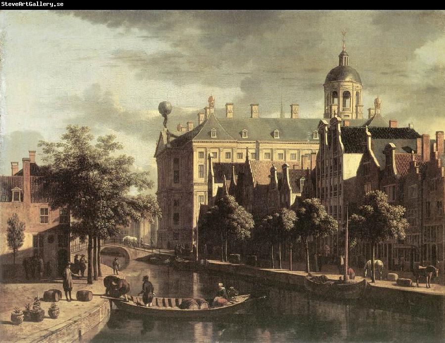 BERCKHEYDE, Gerrit Adriaensz. Amsterdam, the Nieuwezijds near the Bloemmarkt